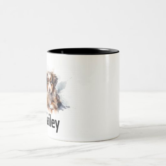 Australian Shepherd Watercolor Tasse (Mittel)