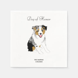 Australian Shepherd Wedding Cocktail Napkins Serviette