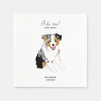 Australian Shepherd Wedding Cocktail Napkins Serviette