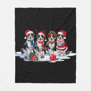 Australian Shepherd Weihnachtsmannmütze antler elf Fleecedecke