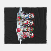 Australian Shepherd Weihnachtsmannmütze antler elf Fleecedecke (Vorderseite (Horizontal))