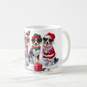 Australian Shepherd Weihnachtsmannmütze antler elf Kaffeetasse