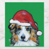 Australian Shepherd Weinetikett (Einzelnes Label)