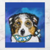 AUSTRALIAN SHEPHERD WEINETIKETT (Einzelnes Label)