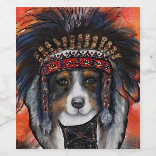 AUSTRALIAN SHEPHERD WEINETIKETT (Einzelnes Label)