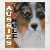 AUSTRALIAN SHEPHERD WEINETIKETT (Einzelnes Label)