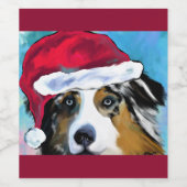 Australian Shepherd Weinetikett (Einzelnes Label)