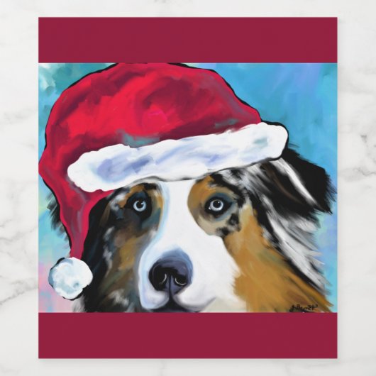 Australian Shepherd Weinetikett (Einzelnes Label)