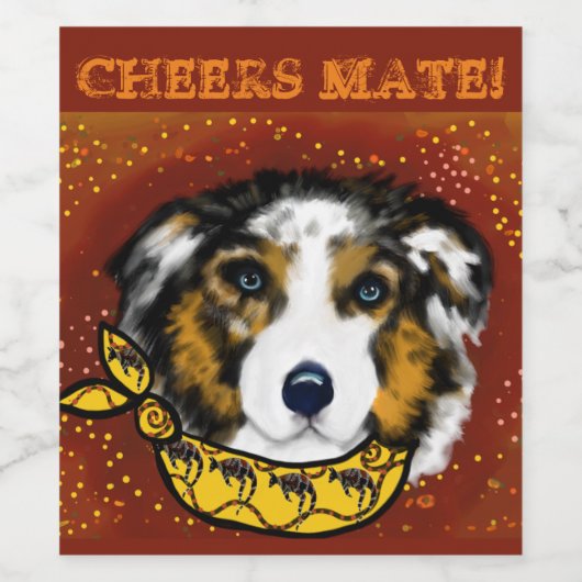 AUSTRALIAN SHEPHERD WEINETIKETT (Einzelnes Label)