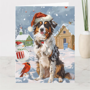 Australian Shepherd Winter Wonderland Weihnachten Karte