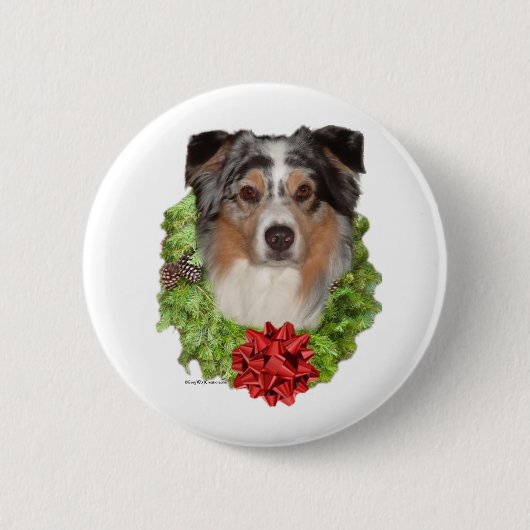 Australian Shepherd Wreath - Button (Vorderseite)