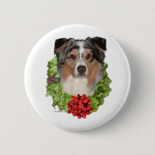 Australian Shepherd Wreath - Button