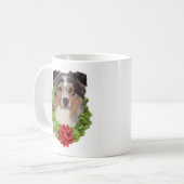 Australian Shepherd Wreath Kaffeetasse (Vorderseite Links)