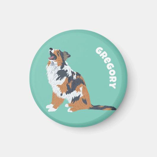 Australian Shepherds Aussie Dogs Personalisiert Magnet (Vorne)