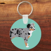 Australian Shepherds Aussie Dogs Personalisiert Schlüsselanhänger (Rückseite)