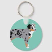 Australian Shepherds Aussie Dogs Personalisiert Schlüsselanhänger (Rückseite)