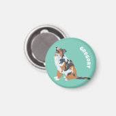 Australian Shepherds Aussie Dogs Personalized Magnet (Vorderseite/Rückseite)