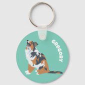 Australian Shepherds Aussie Dogs Personalized Schlüsselanhänger (Vorderseite)