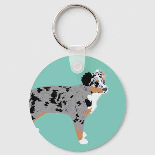 Australian Shepherds Aussie Dogs Personalized Schlüsselanhänger (Rückseite)