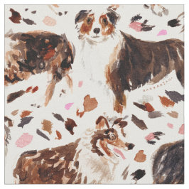 AUSTRALIAN SHEPHERY Painterly Watercolor Dog Stoff