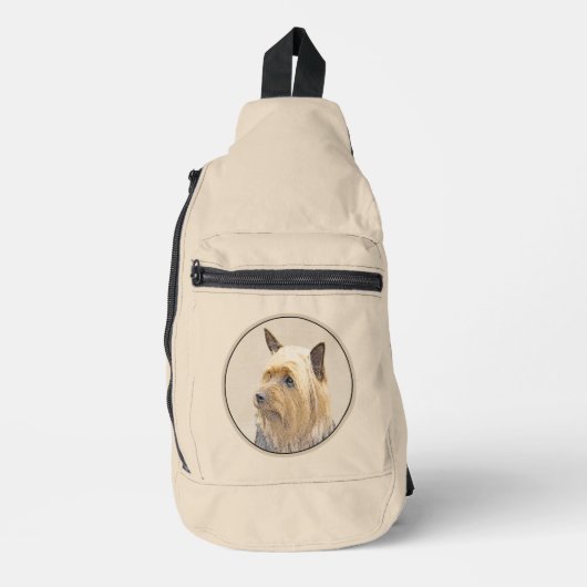 Australian Silky Terrier Painting Original Dog Art Crossbody Bag (Vorderseite)