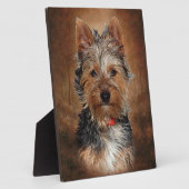Australian Silky Terrier With Easel Fotoplatte (Seite)
