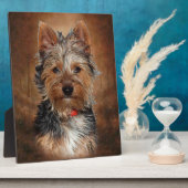 Australian Silky Terrier With Easel Fotoplatte (Seite)