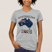 Australian Socceroos 2026 Vintage Flag Map T-Shirt (Vorderseite)