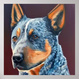 Australian Stumpy Schwanz Cattle Dog - Dog Portrai Poster