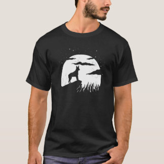 Australian Stumpy Tail Rindfleisch Hund und Mond H T-Shirt