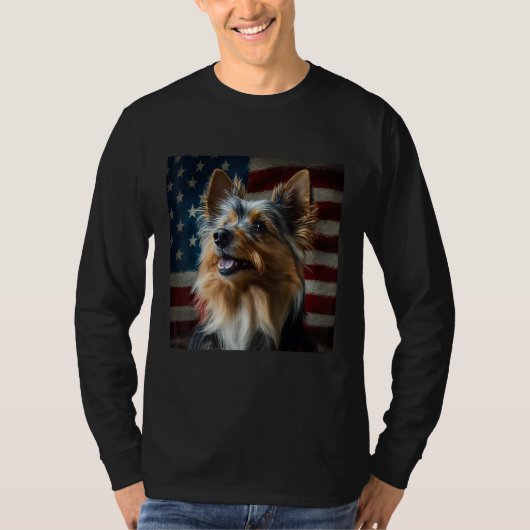 Australian Terrier 4th of July Australian Terrier T-Shirt (Vorderseite)