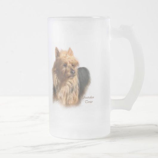 Australian Terrier Art Gifts Mattglas Bierglas (Rechts)