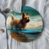 Australian Terrier Beach Surfing Painting Button (Beispiel)