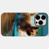 Australian Terrier Beach Surfing Painting Case-Mate iPhone Hülle (Rückseite (Horizontal))