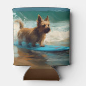 Australian Terrier Beach Surfing Painting Dosenkühler (Rückseite)