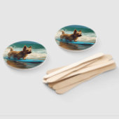 Australian Terrier Beach Surfing Painting Fächer (Non-assembled)
