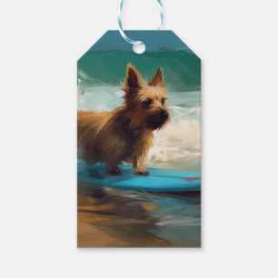 Australian Terrier Beach Surfing Painting Geschenkanhänger