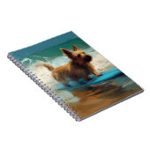 Australian Terrier Beach Surfing Painting Notizblock (Rechte Seite)