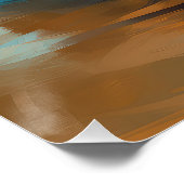 Australian Terrier Beach Surfing Painting Poster (Ecke)