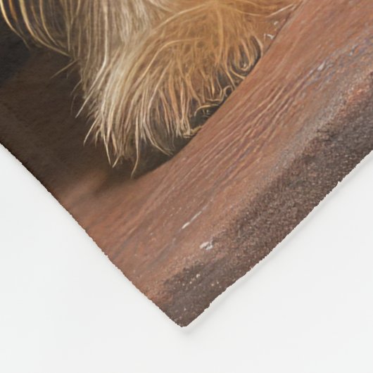 Australian Terrier by Fireplace Christmas Fleecedecke (Ecke)