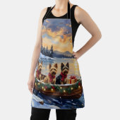 Australian Terrier Christmas Boat Holiday Schürze (InSitu)