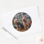 Australian Terrier Christmas Cruise: Pawsome Runder Aufkleber (Umschlag)