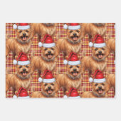 Australian Terrier Christmas Dog Red Kariert Geschenkpapier Set (Vorderseite 3)
