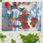 Australian Terrier Christmas Festive Snow Scene Geschirrtuch (Gefaltet)