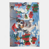 Australian Terrier Christmas Festive Snow Scene Geschirrtuch (Vertikal)