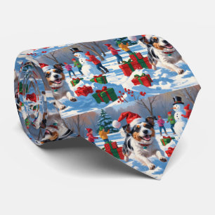 Australian Terrier Christmas Festive Snow Scene Krawatte
