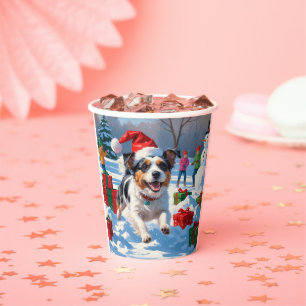 Australian Terrier Christmas Festive Snow Scene Pappbecher