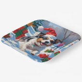 Australian Terrier Christmas Festive Snow Scene Pappteller (Gewinkelt)