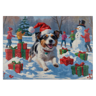 Australian Terrier Christmas Festive Snow Scene Schneidebrett
