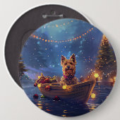 Australian Terrier Christmas Festive Voyage Button (Vorne & Hinten)